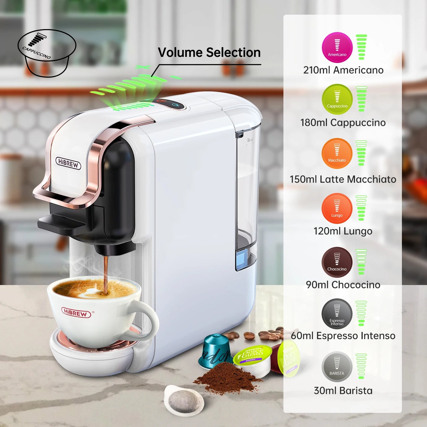 HiBREW Machine à café à capsules multiples