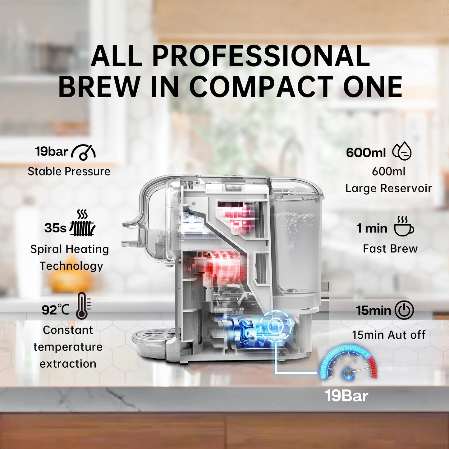 HiBREW Machine à café à capsules multiples