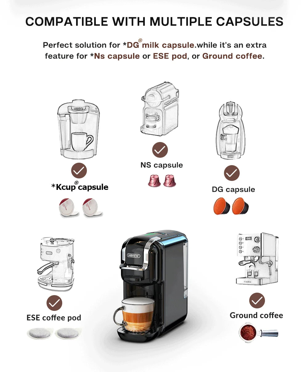HiBREW Machine à café à capsules multiples
